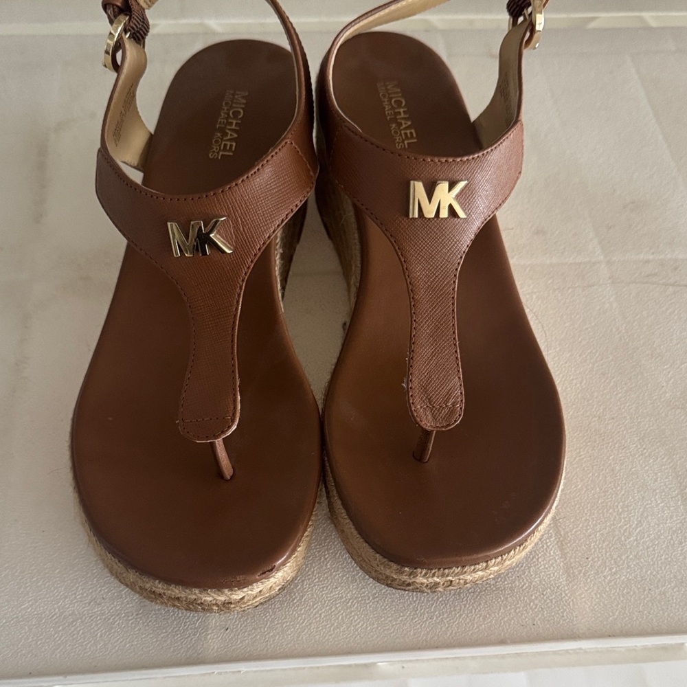 Michael Kors Tan Wedge Sandals